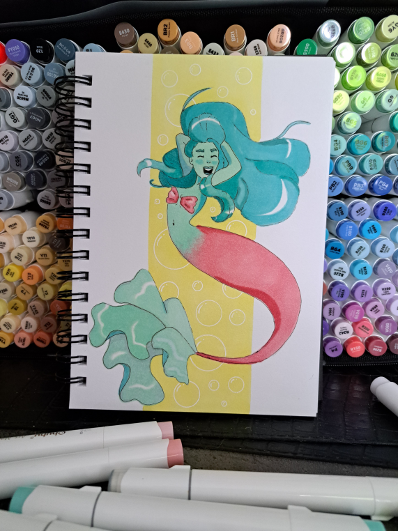 Mermay 2023 - Bubbles in Ohuhu alcohol markers
