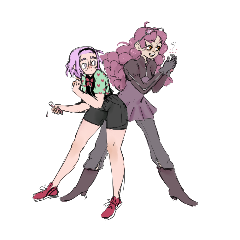 2 scinetist girls, mine and my frinds OC
