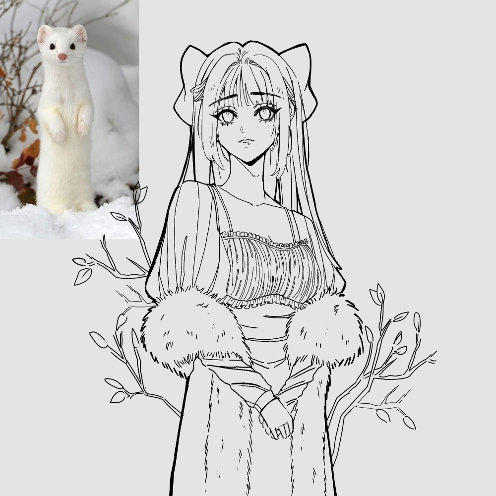 I saw this cute weasel and decided to use it as a reference for the ...