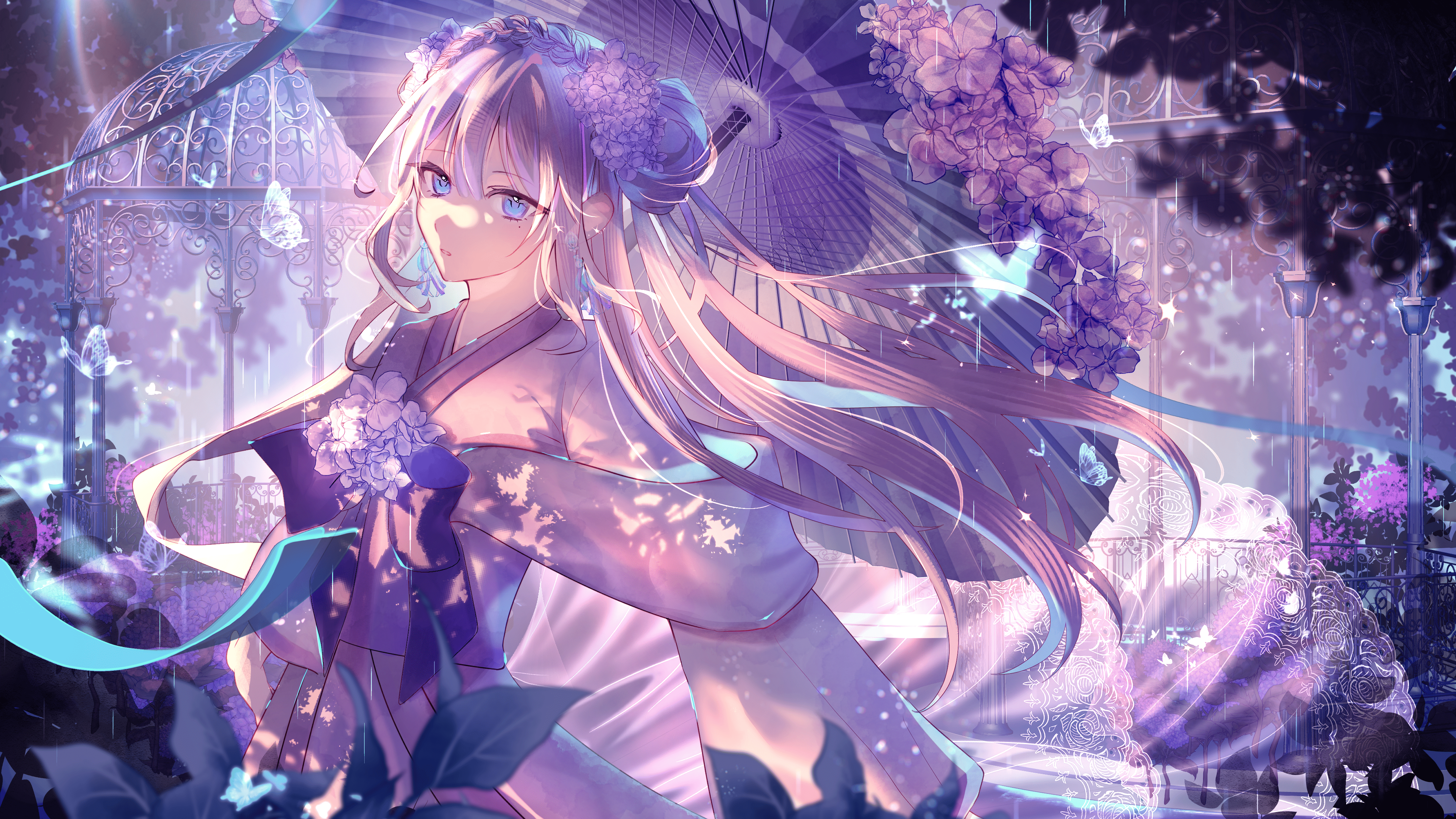 絵　ワンちゃんと紫陽花 色紙絵 花鳥画 吉井蘭月 紫陽花 四季絵 k5-021b（代引き不可