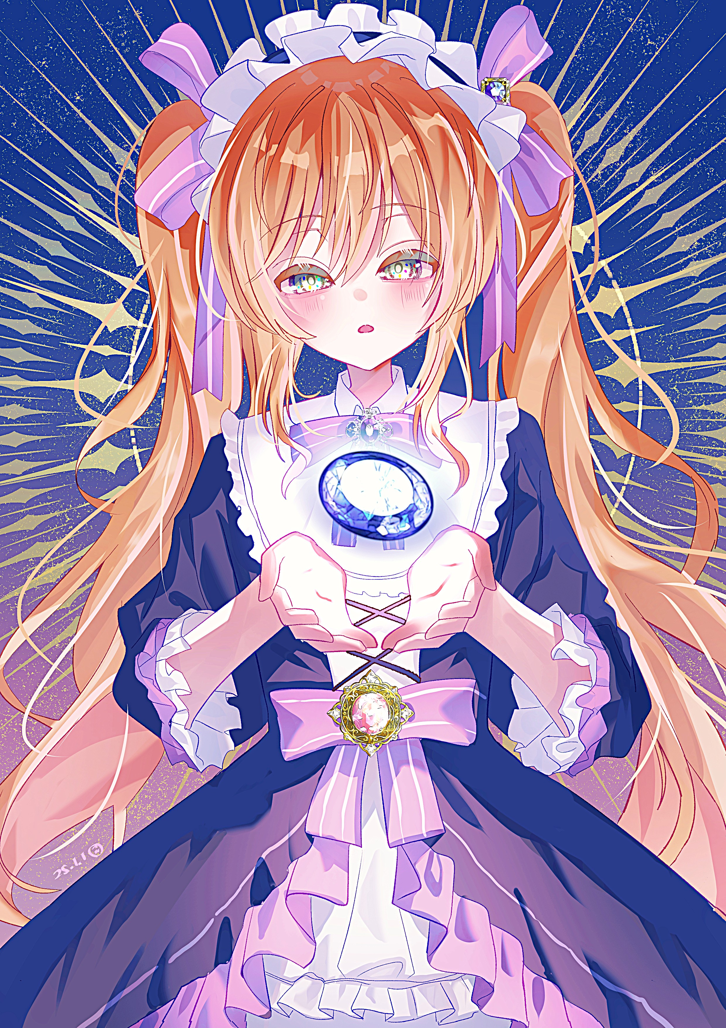 花を魔法使いに見立てて女の子を描きました。綺麗で鮮烈な印象を与え